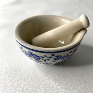 Polish Pottery Mortar and Pestle